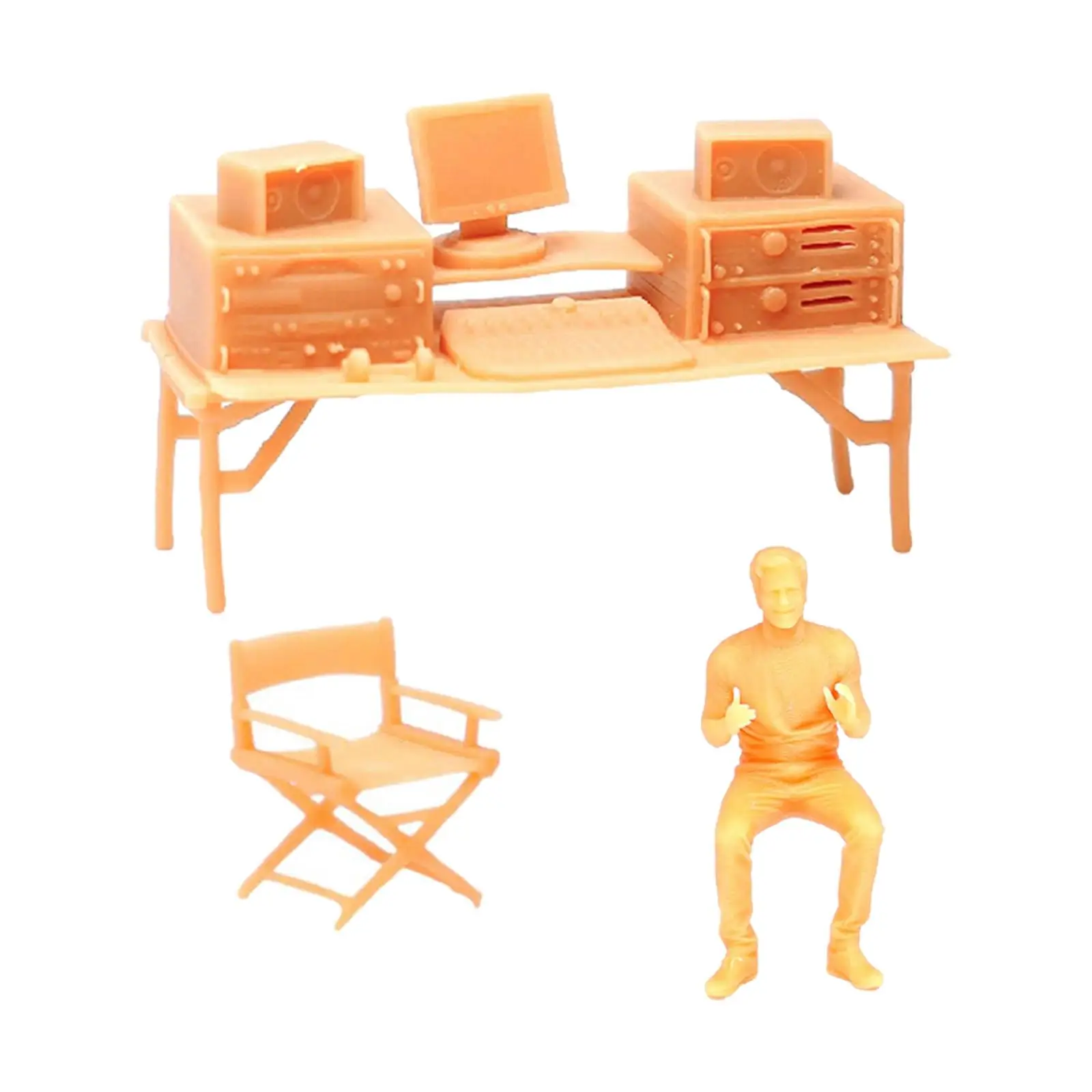 Resin 1/64 People Figures, Mini People Model Tiny People Model Chair Model for DIY Projects Diorama Layout Decor Ornament