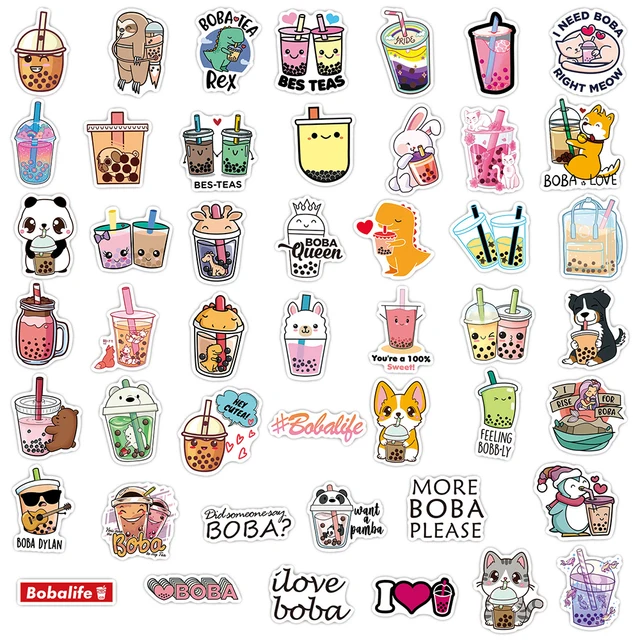 10/30/50pcs Cute Kawaii Milk Tea Drink Stickers Decal for Girl