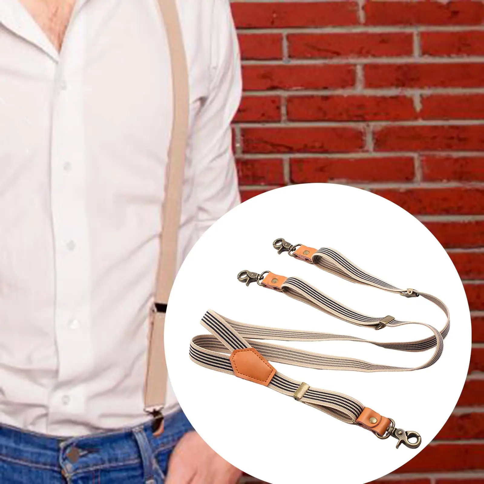Suspenders for Men Heavy Duty Elastic Straps Adjustable Y Back Swivel Hooks Braces Fashion Adjustable Braces Belt Loops for Work