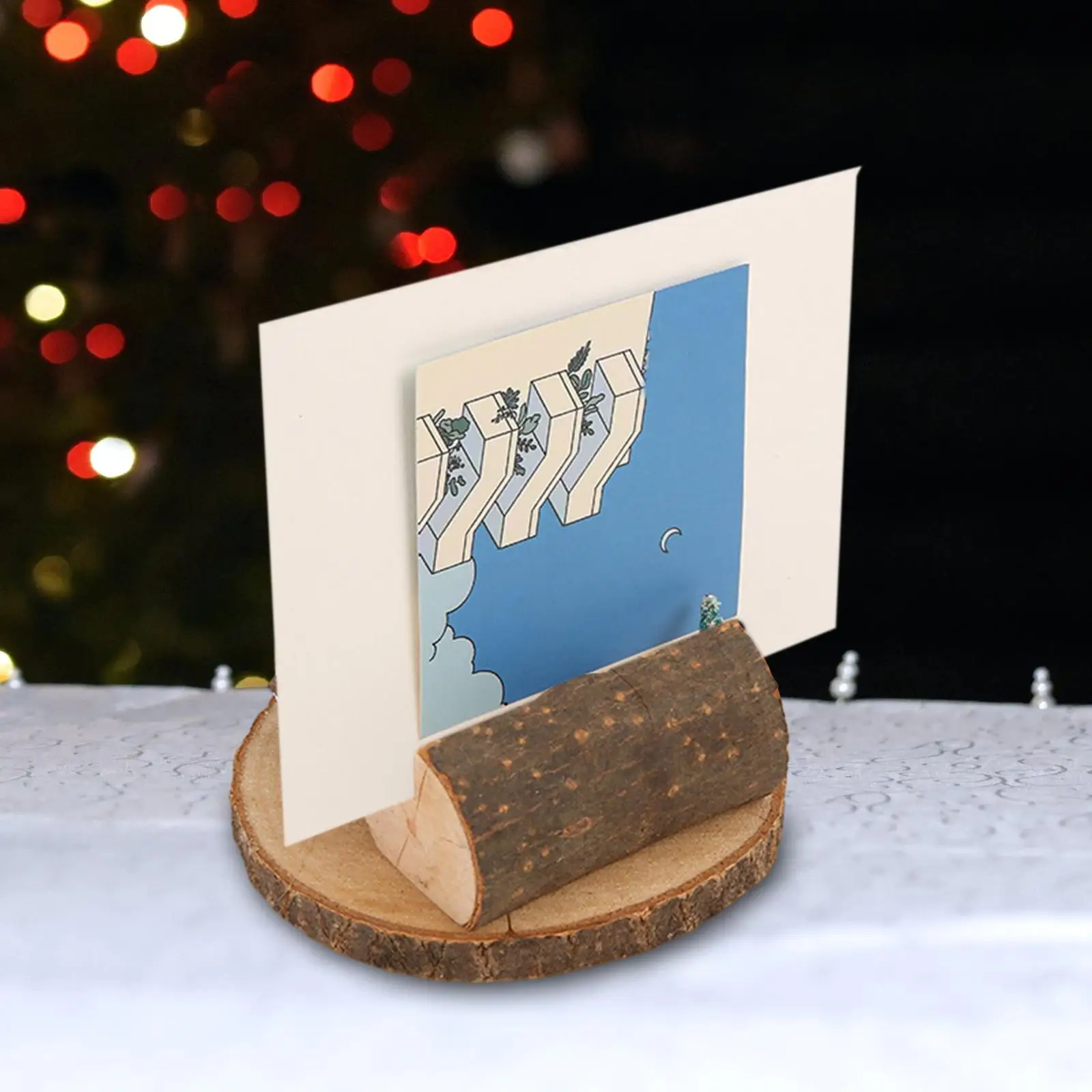 Note Clip Holder Christmas Ornament Picture Holder Crafts Wooden Signature Card Holder Memo Clip Holder Table Photo Holder Stand