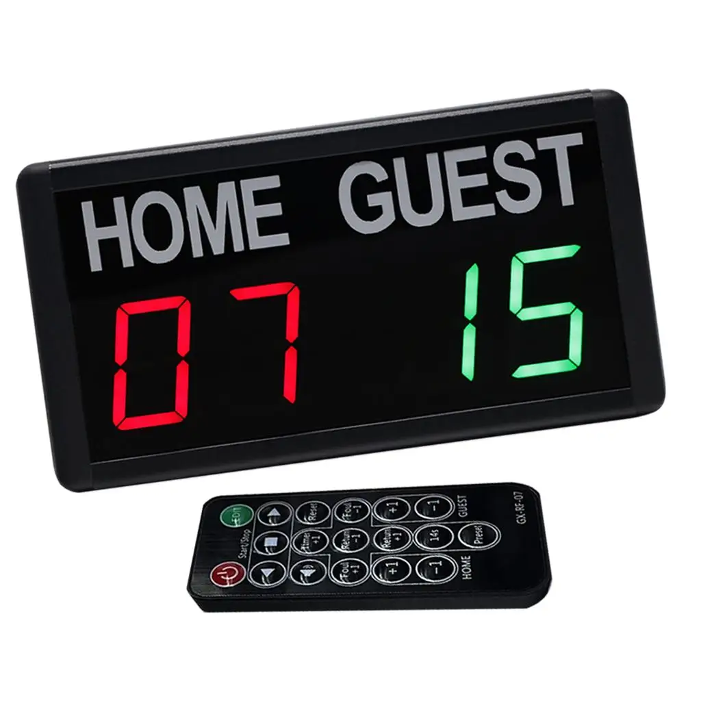 Mini Magnetic Electronic Scoreboard LED Tabletop Score Keeper Remote Control for