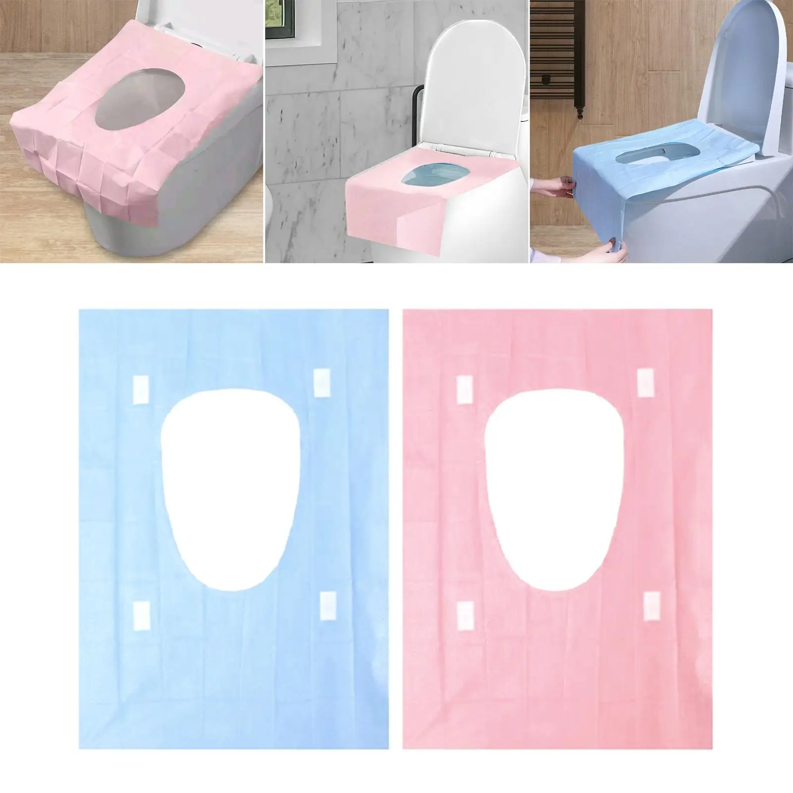 20Pcs Toilet Seat Covers Disposable 40Cmx60cm Travel Accessories Liners Nonslip for potty Camping Airplane Stations