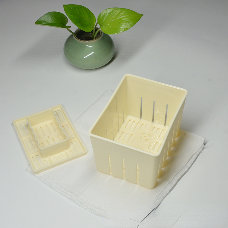 Description Picture 5 of item1 Pcs/Set Plastic Tofu Maker Press Mold Kit + Cheese Cloth Soy DIY Pressing Mould Kitchen Tools Food Grade PP