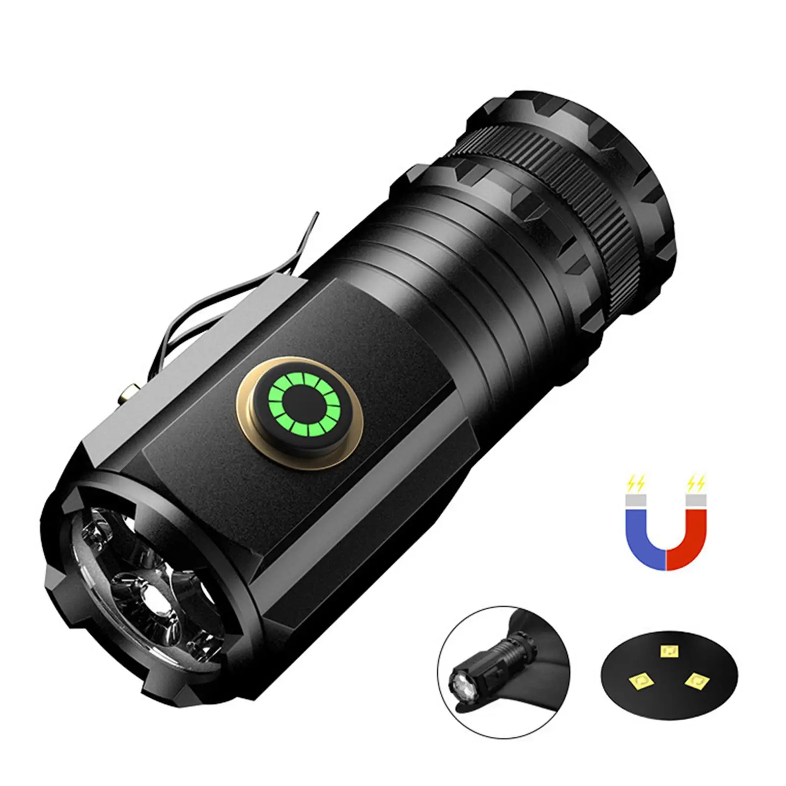 Portable flashlights 5 Modes 2000Lumens Rechargeable Handheld Torch Lights for Car Garage Emergency Survival Outdoor Fishing