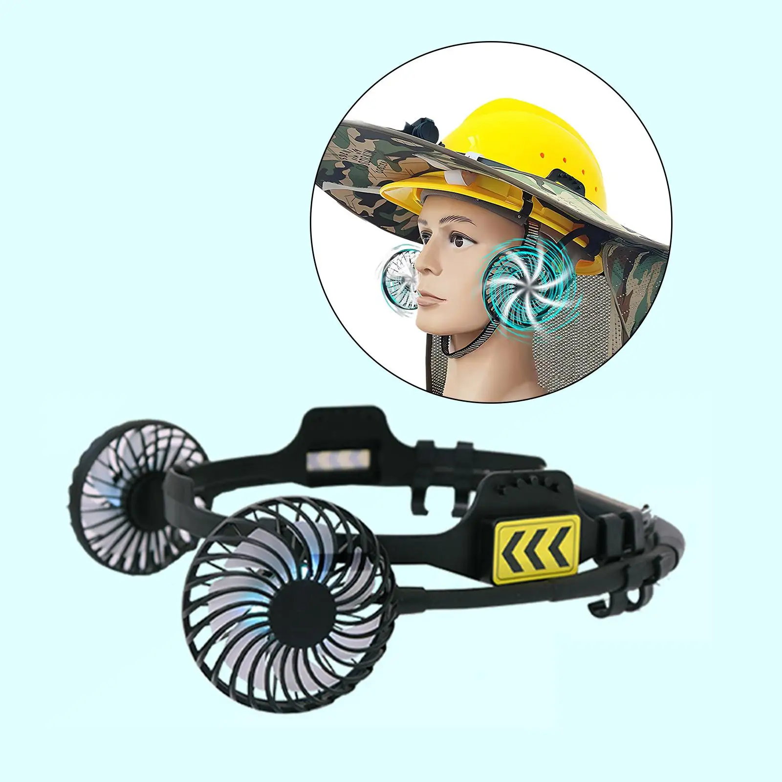 Portable Fan for Safety Helmets Summer with Night Light Multipurpose Powerful Wind Portable Safety Helmets Fan Universal Adapter