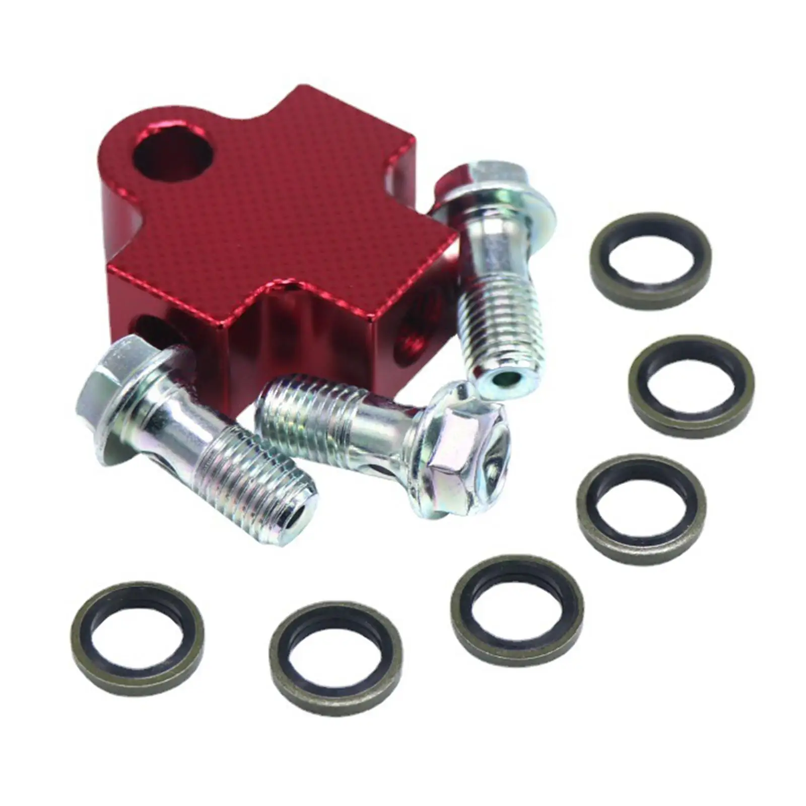 Brake Oil Hose Hydraulic Pipe 3 Way Connector, Tubes Adapter for Dirt Bike Red