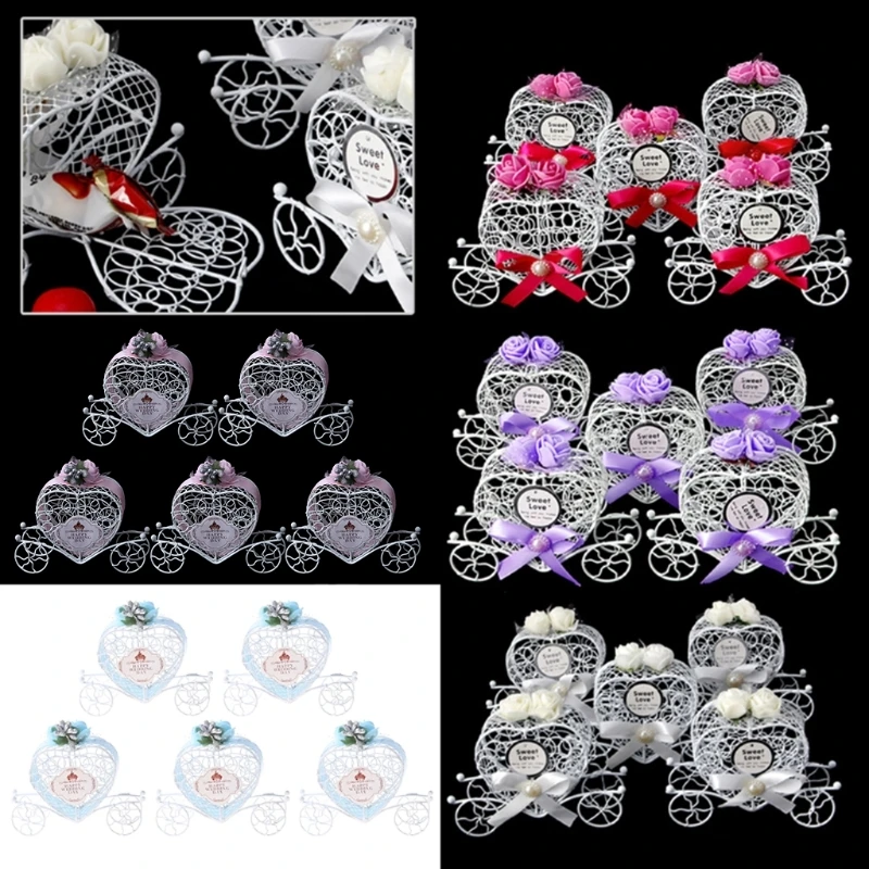 5pcs Cinderella Carriage Candy Chocolate Boxes Birthday Wedding Party Favour HI 
