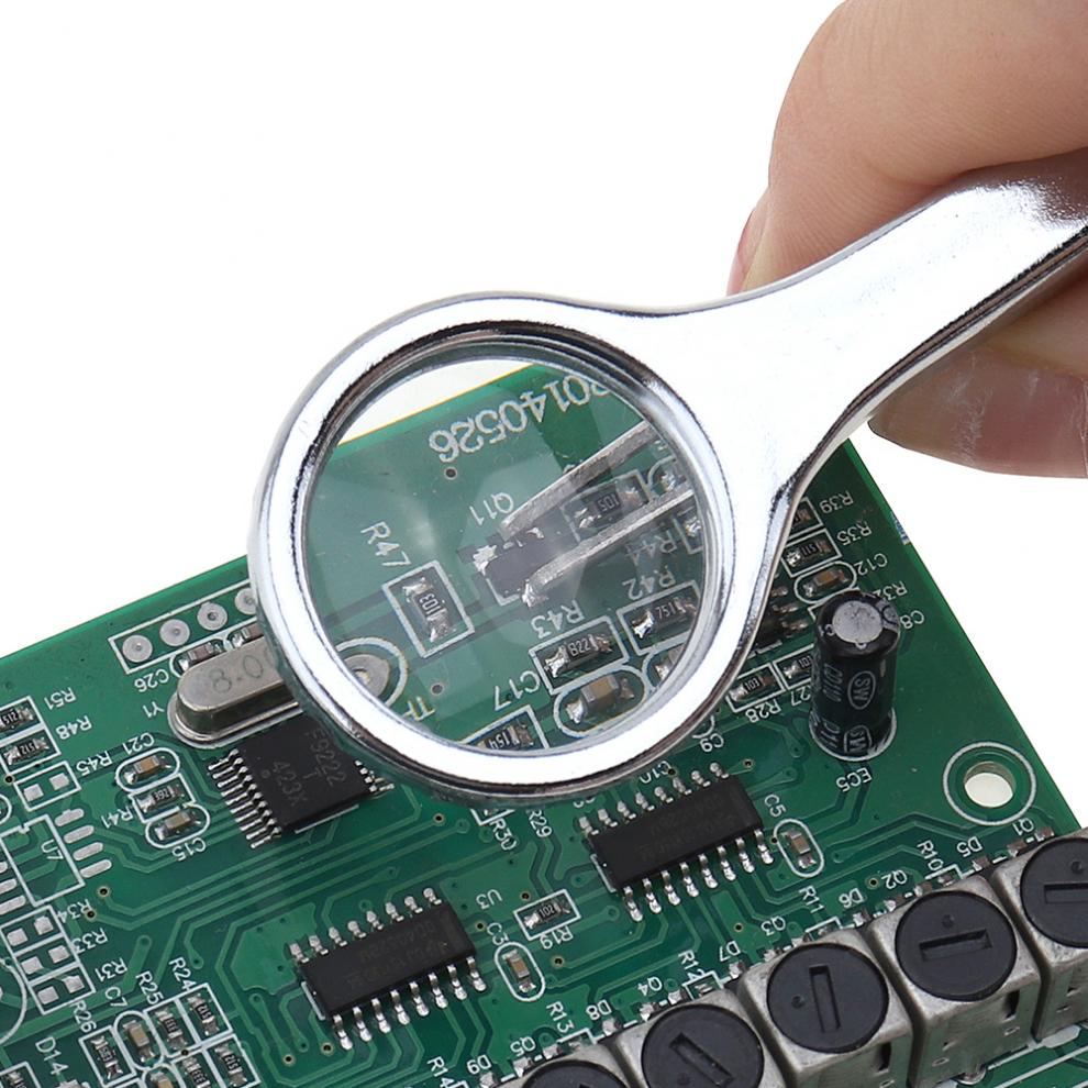 Description Picture 2 of itemHandheld Magnifing Glass 10X 25mm Stainless Steel + Acrylic Optical Lenses Portable Magnifier with Tweezers for Identification