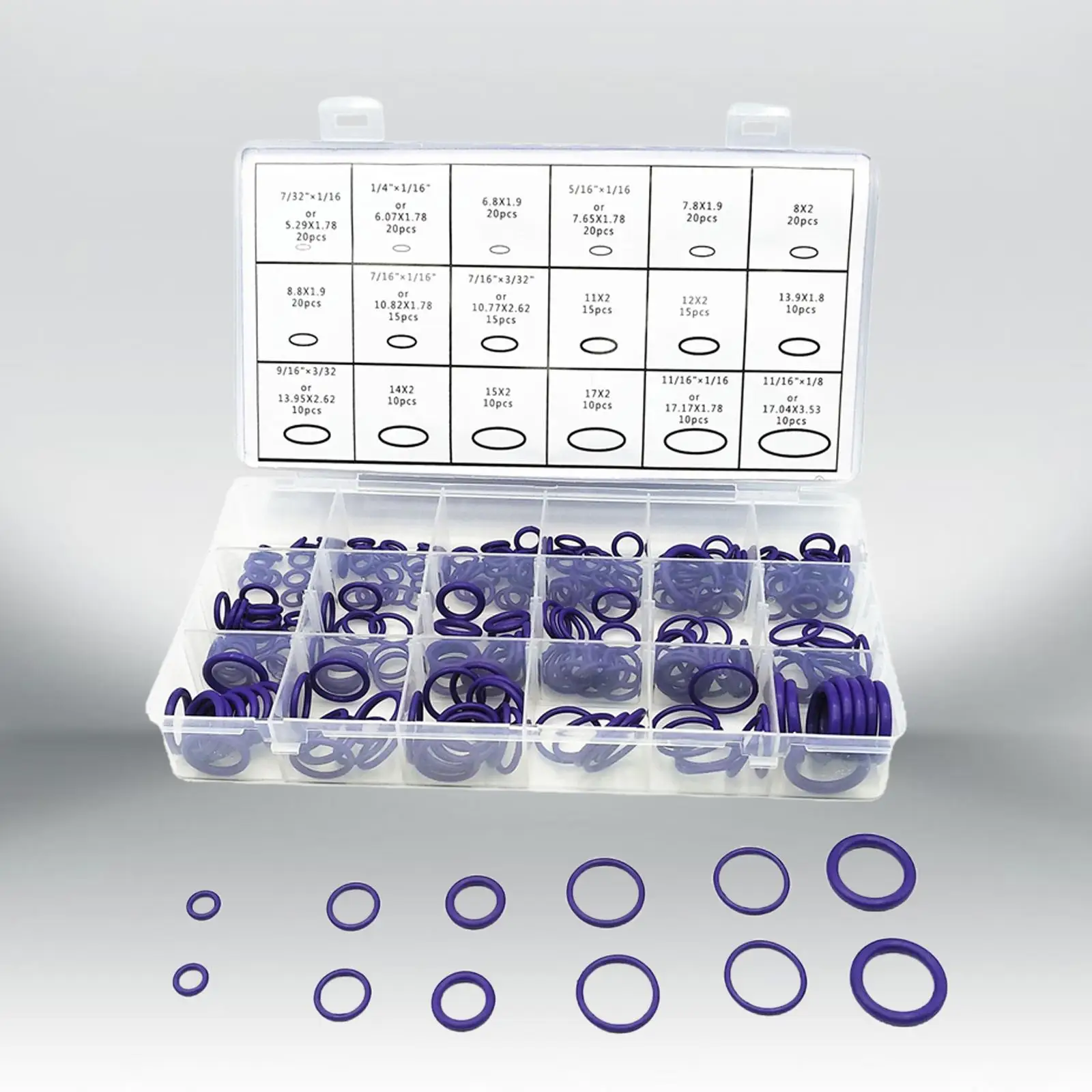 270-pack Purple  O- Washer Assortment Set Abrasion Resistant