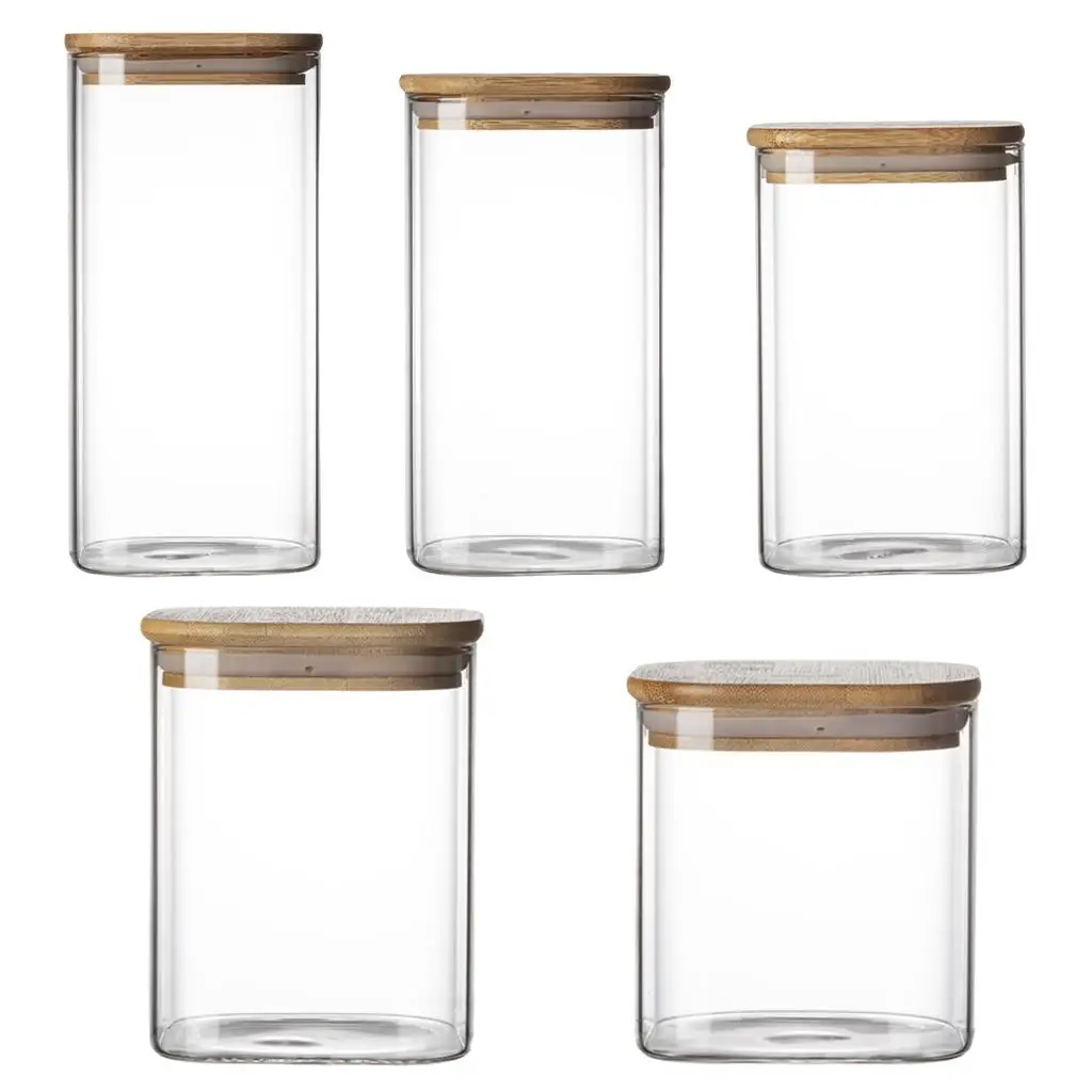 Stackable Spice Jar Sealed Clear Eco-Friendly Fridge Organizer Container Food Storage Jar for Pepper Herbs Flour Powder Nuts