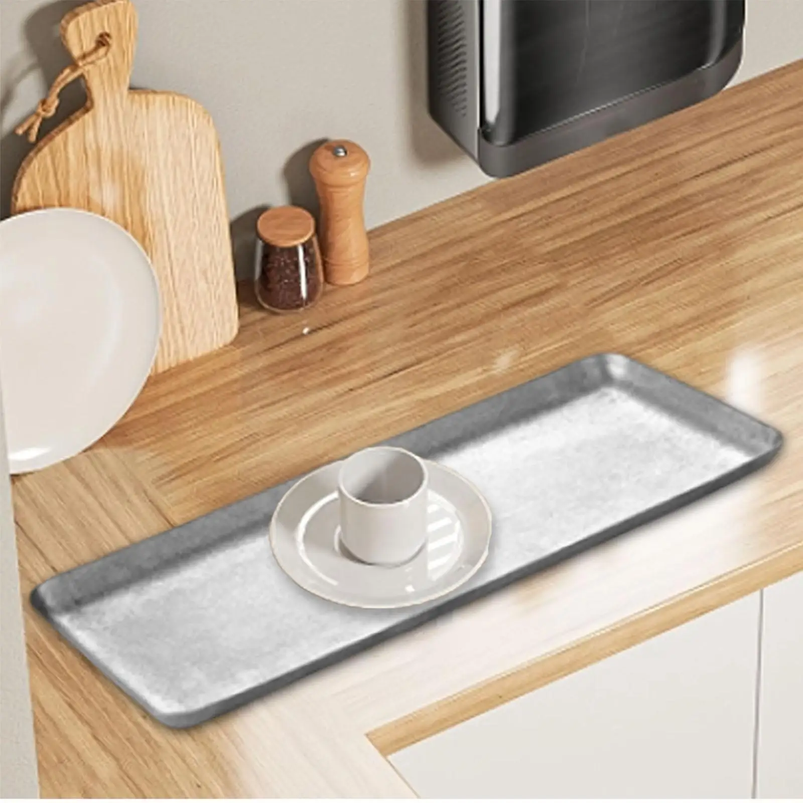 Stainless Steel Serving Tray Modern Decorative Flat Tray Metal Tray Serving Dish for Living Room Bedroom Hotel Party Desk