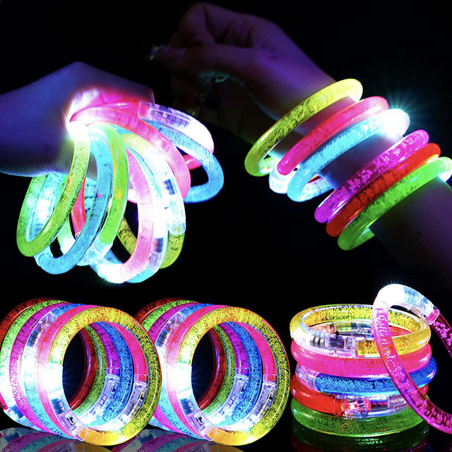 NEW 10/20/30/40/50/60pcs Led Bracelet Wristband Glow In The Dark Party  Favor Supplies Light Up Bracelet Toys Wedding Decorat - AliExpress