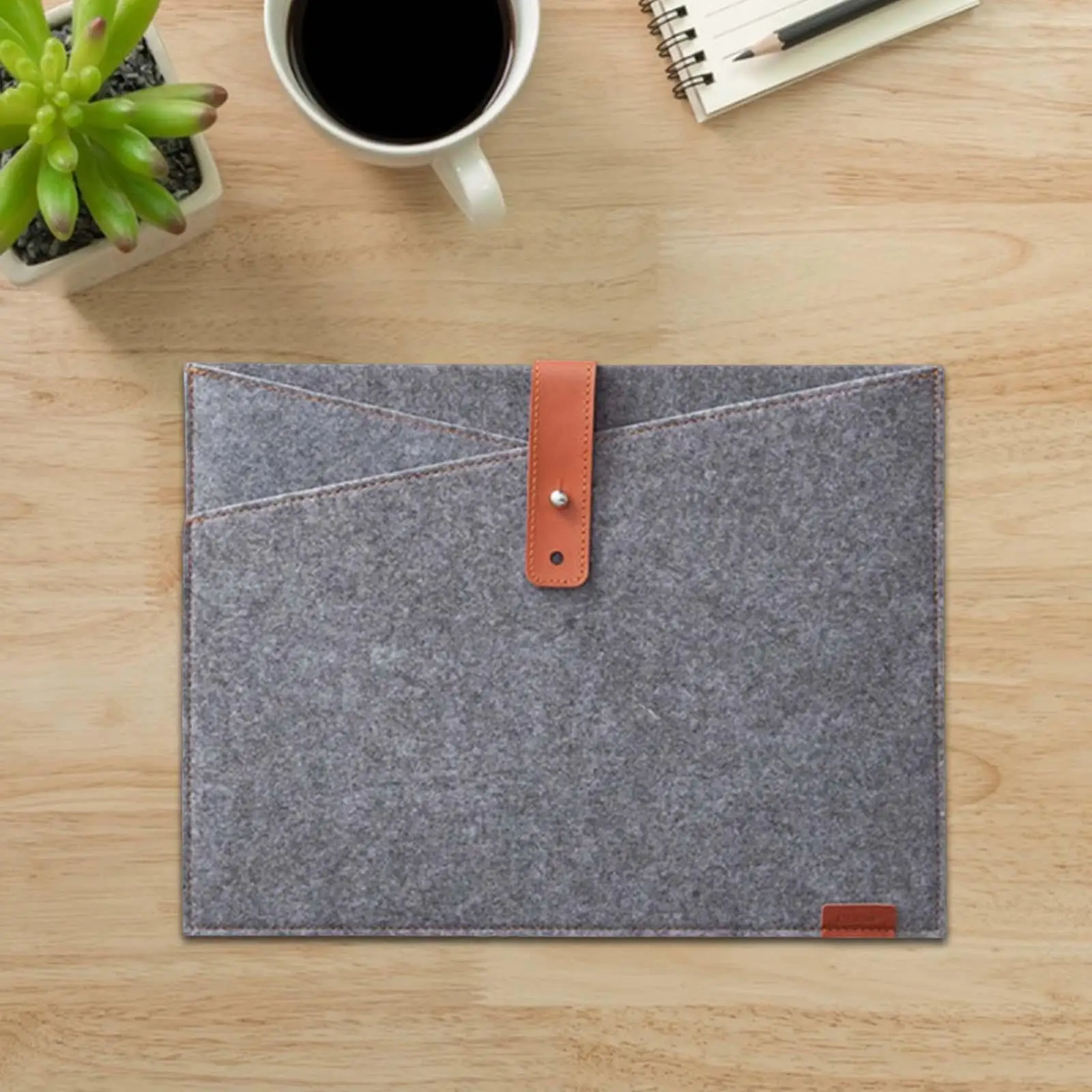 A4 Paper Filing Bag Laptop Notebook Storage Case with Snap Button for Office