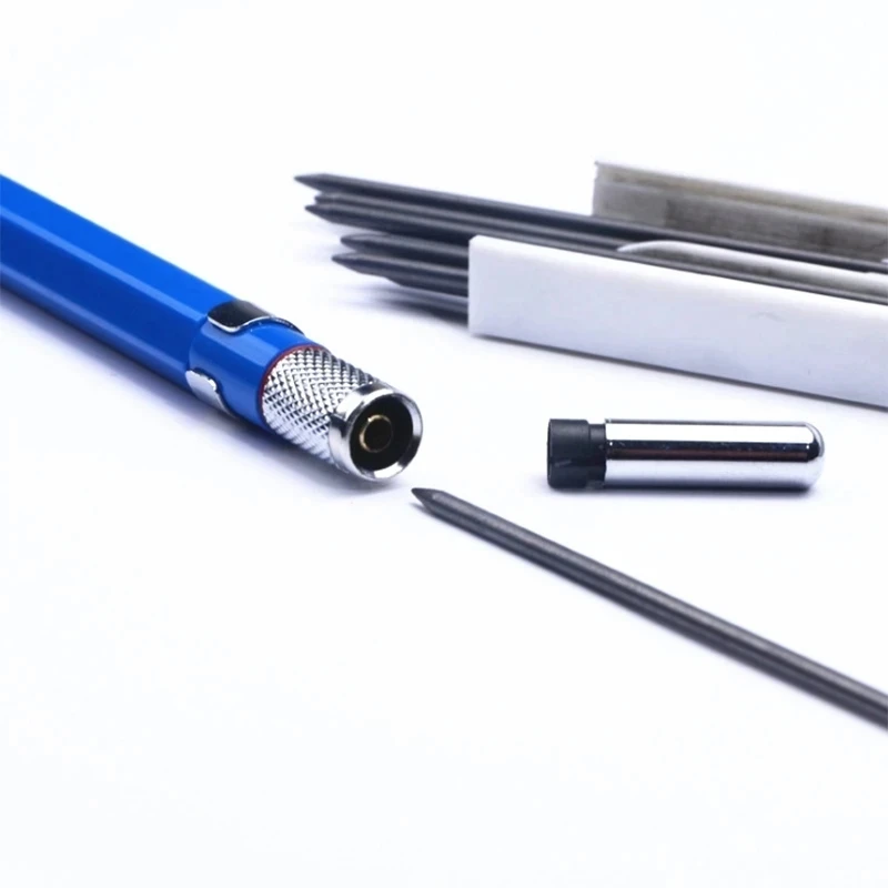2,0 mm Druckbleistift-Set, 2B, blau/schwarze Mine, Nachfüllungen, Büro, Schreiben, Schule, Kunst, Malerei, Design, Skizzenwerkzeuge, Studenten-Briefpapier – Detail 4