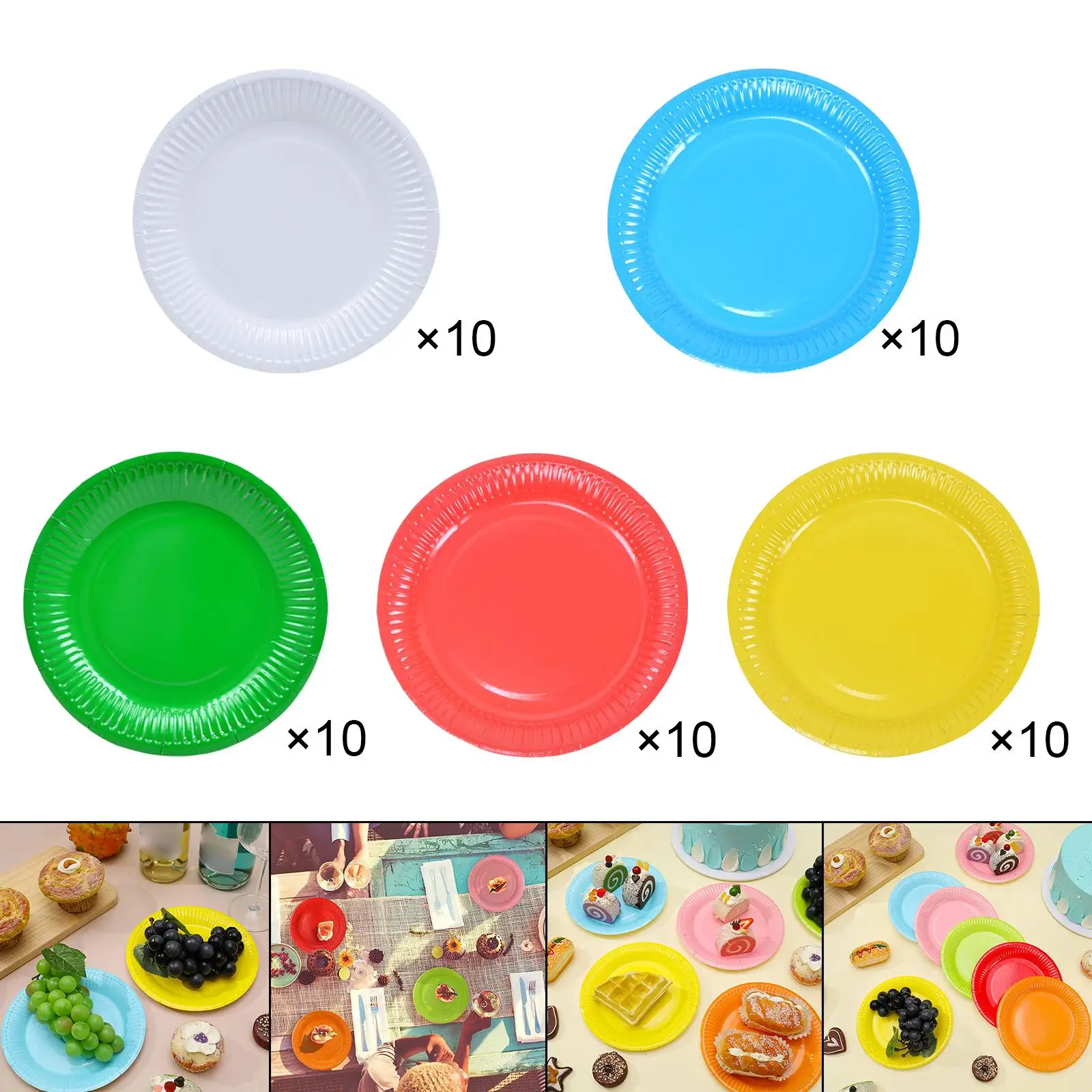 Disposable Paper Plates Eco Friendly Dinnerware Fibers for Dinner Party