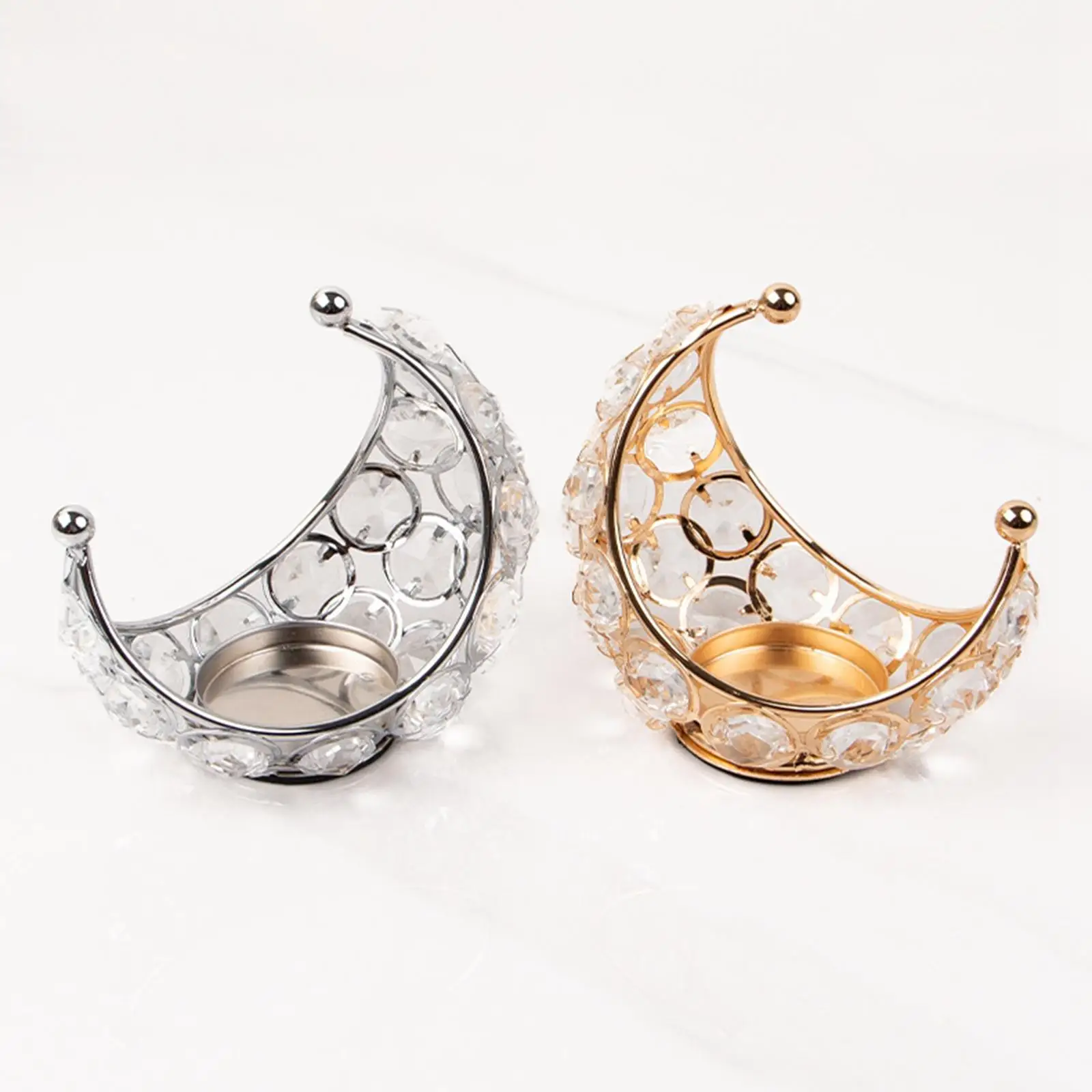 Moon Candle Holder Candlestick Ornament for Dining Table Wedding Decoration