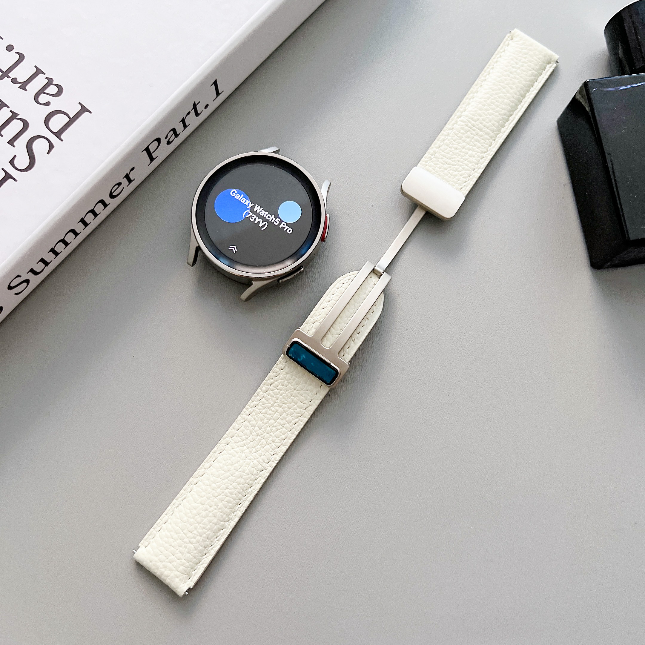 No Gaps Leather Strap for Samsuang Galaxy Watch 6 5 4 40MM 44mm Magnetic Buckle Band Galaxy Watch 6 4 classic 43 47mm 42 46MM