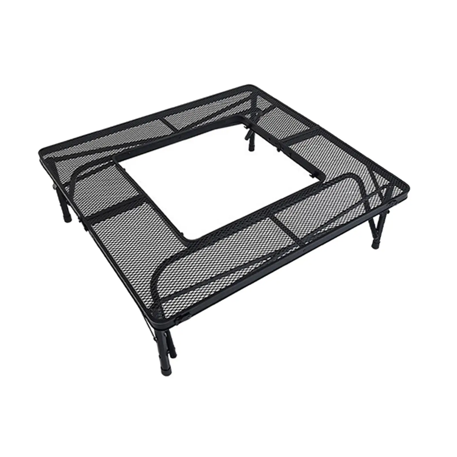 Outdoor Folding Table Aluminum Alloy BBQ Desk Camping Table Barbecue Table for Cooking Backyard Mountaineering Beach Hiking
