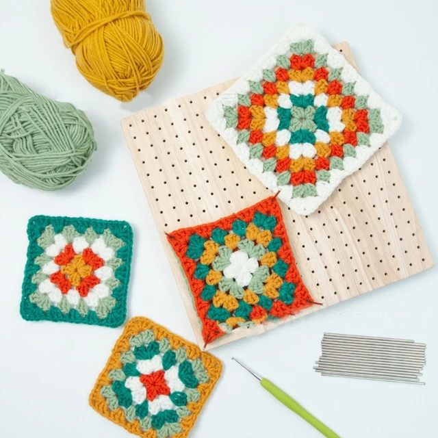 Wooden Crochet Blocking Board Handmade No Burr Knitting Blocking Mats Block  Hook Holder For Granny Square Lovers-Bamboo - AliExpress