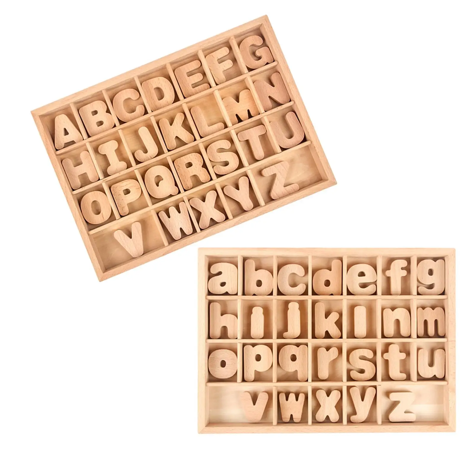Alphabet Letter Blocks Montessori Toys with Sorting Box for Toddlers Baby