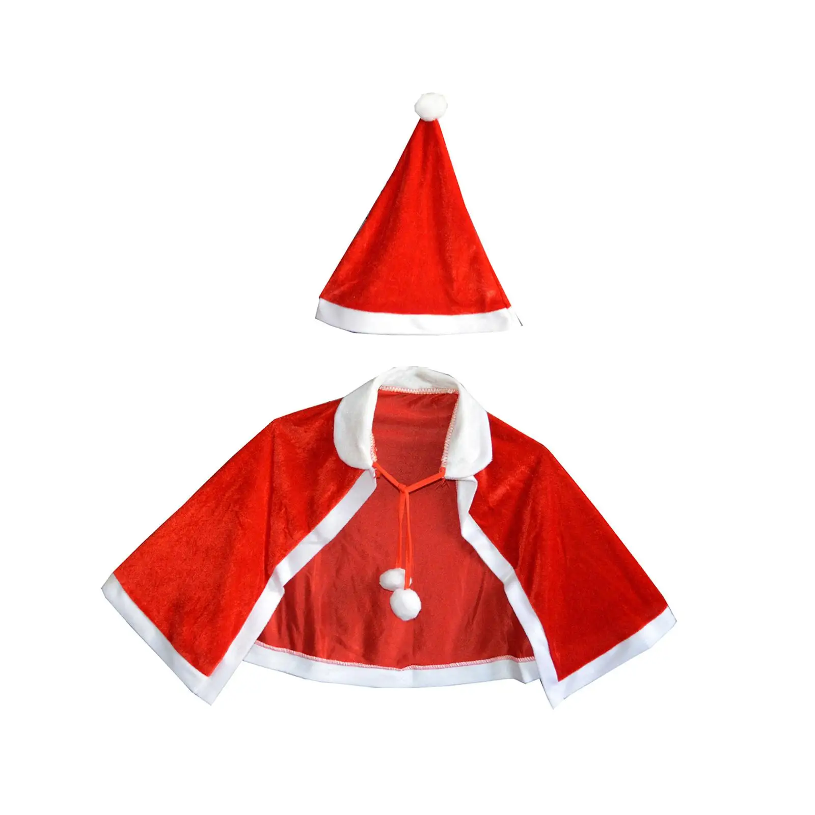 Christmas Cloak Cape Santa Claus Cape Robe Gift Fancy Dress Xmas Shawl for Halloween Stage Performance Party Festival Supplies