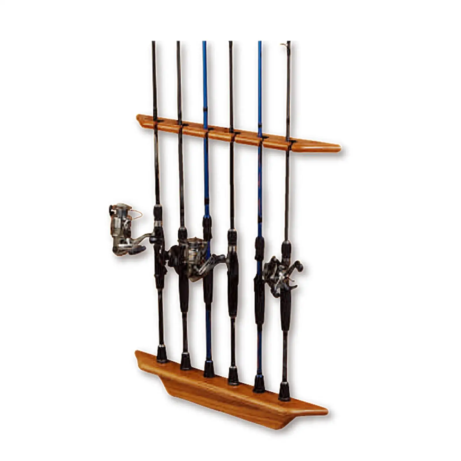 1 Pair Fishing Rod Holder Rack Horizontal Mount 6-Rod Lightweight for Garage Accessories Simpe Installation Durable Travel