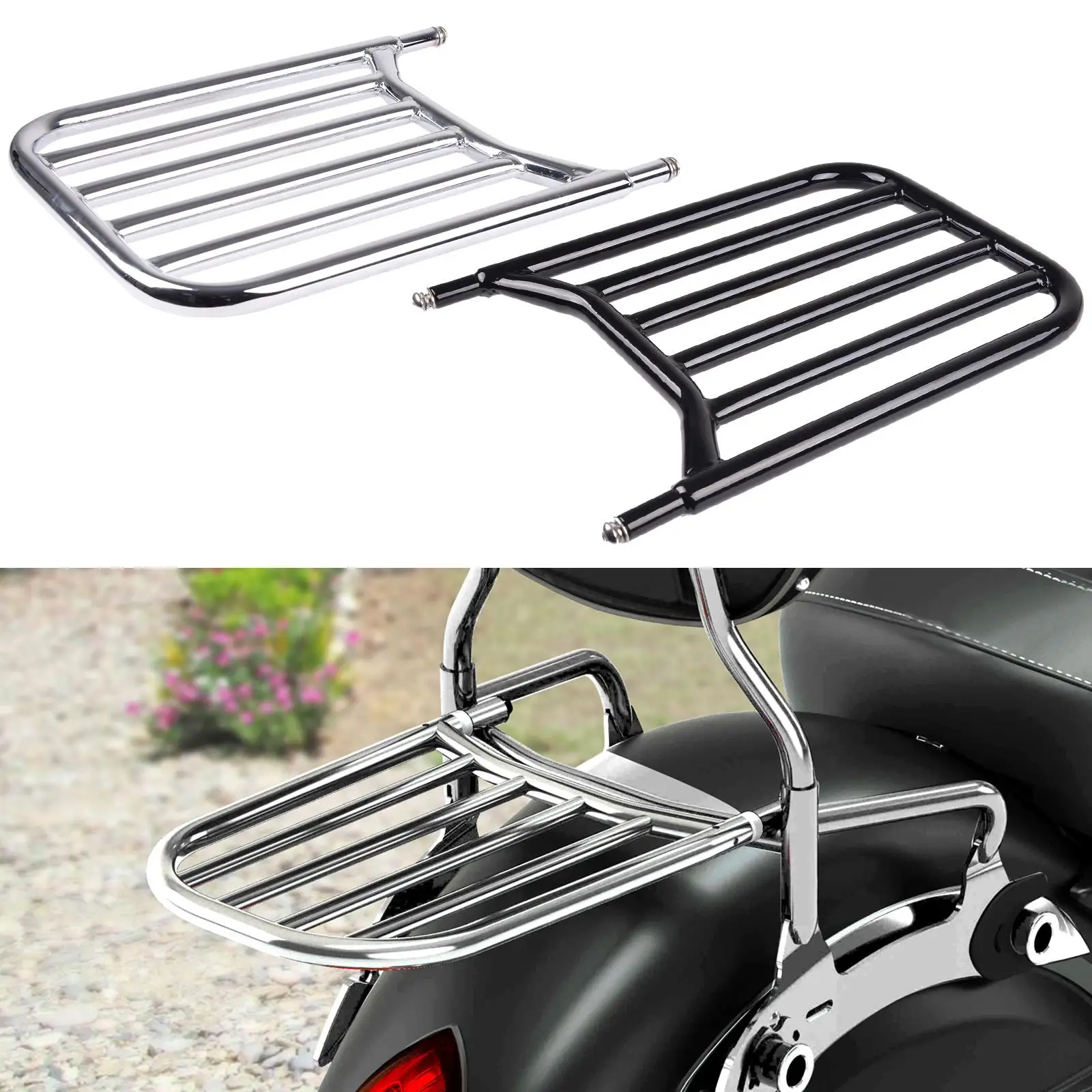Rear Backrest Sissy Bar Accessories Cargo Carrier Luggage Rack Fit for Roadmaster Indian Chieftain Vintage Classic 2014-2021