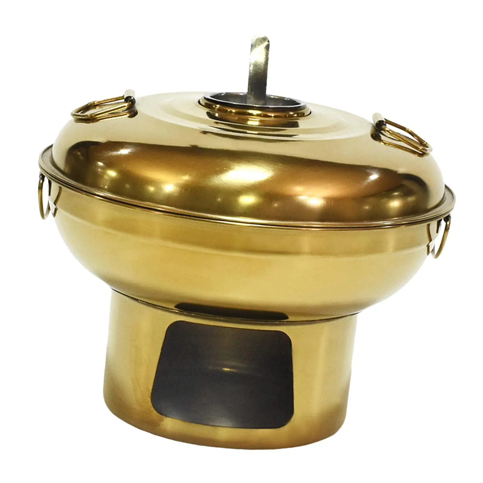 Chinese Small Hot Pot Lightweight Hotpot Single Person Small Hotpot Stainless Steel Hot Pot for Hiking Outdoor Picnic Countertop