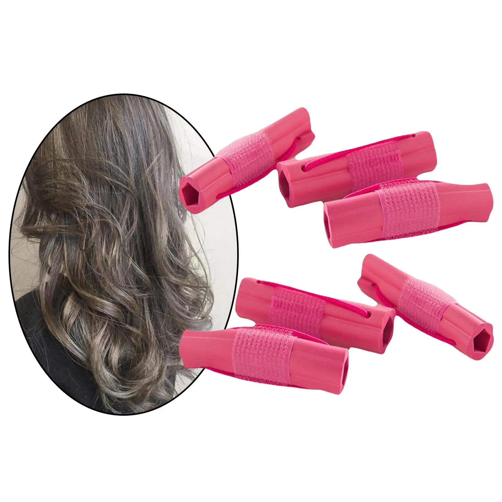 6 Count Silicon Sleep Hair Rollers Soft Practical Easy Application for Lazy People 