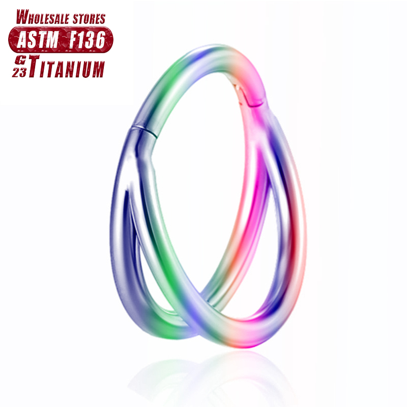 F136 Titan Nasenring Septum Frauen Tragus Helix Ohrringe Klappsegment Clicker Nasenpiercing Knorpel Zirkon Körperschmuck – Detail 5