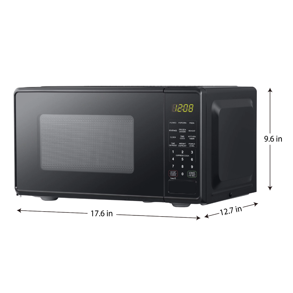 Title 4, 0.7 Cu Ft Compact Countertop Microwave Oven, Bl...