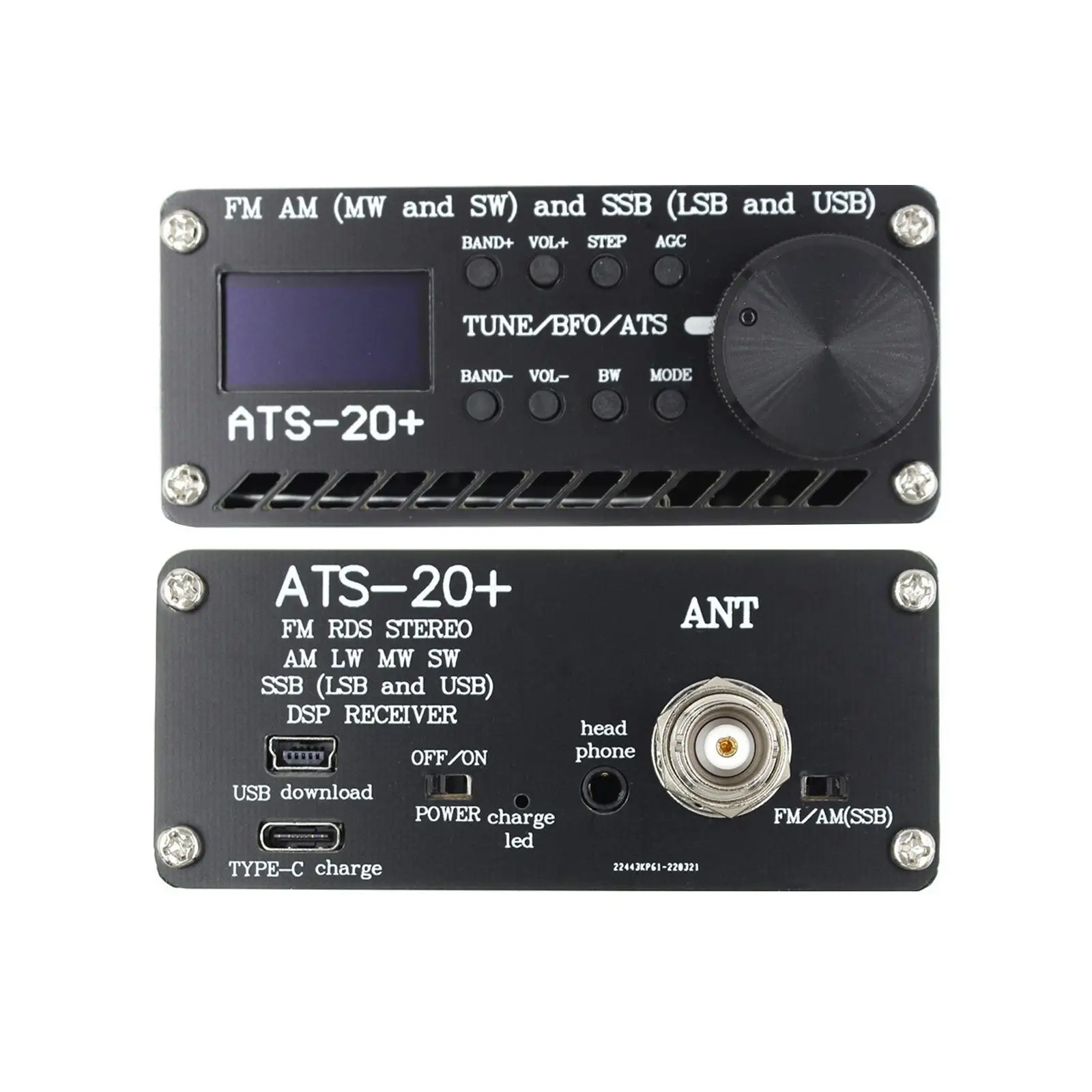 ATS-20+ SI4732 Radio Receiver 3.5mm Audio Output Accs Durable Assembled Finished Type Portable Hotel Shortwave Radio Receiver