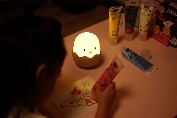 Duck Silicone Night Light for Children With Timer Usb Rechargeable Dimming Touch Lamp Sleeping Bedroom Cartoon Animal Decor Gift