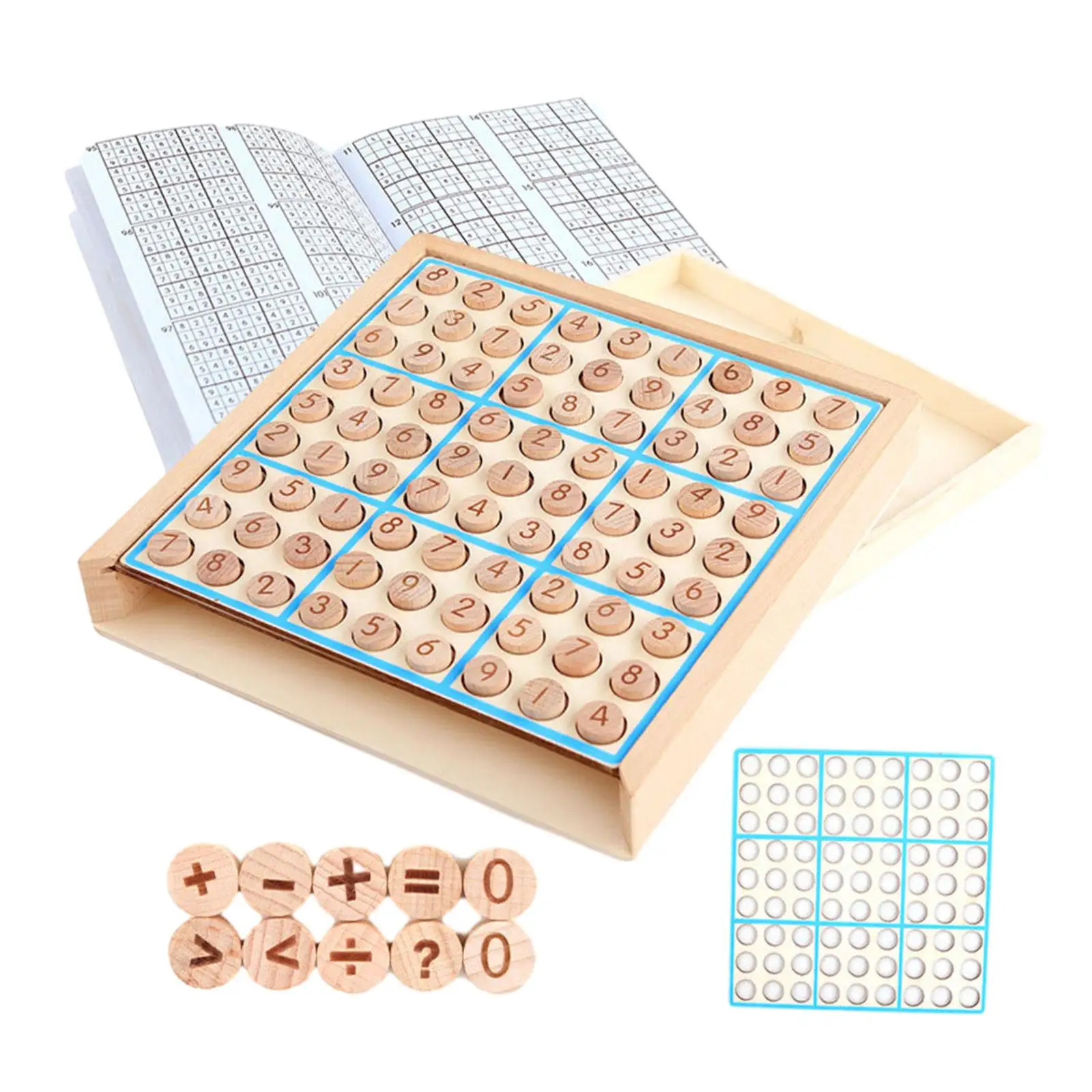 Wooden Sudoku Board Portable Sudoku Chess Toy Number Thinking Game Train Logical