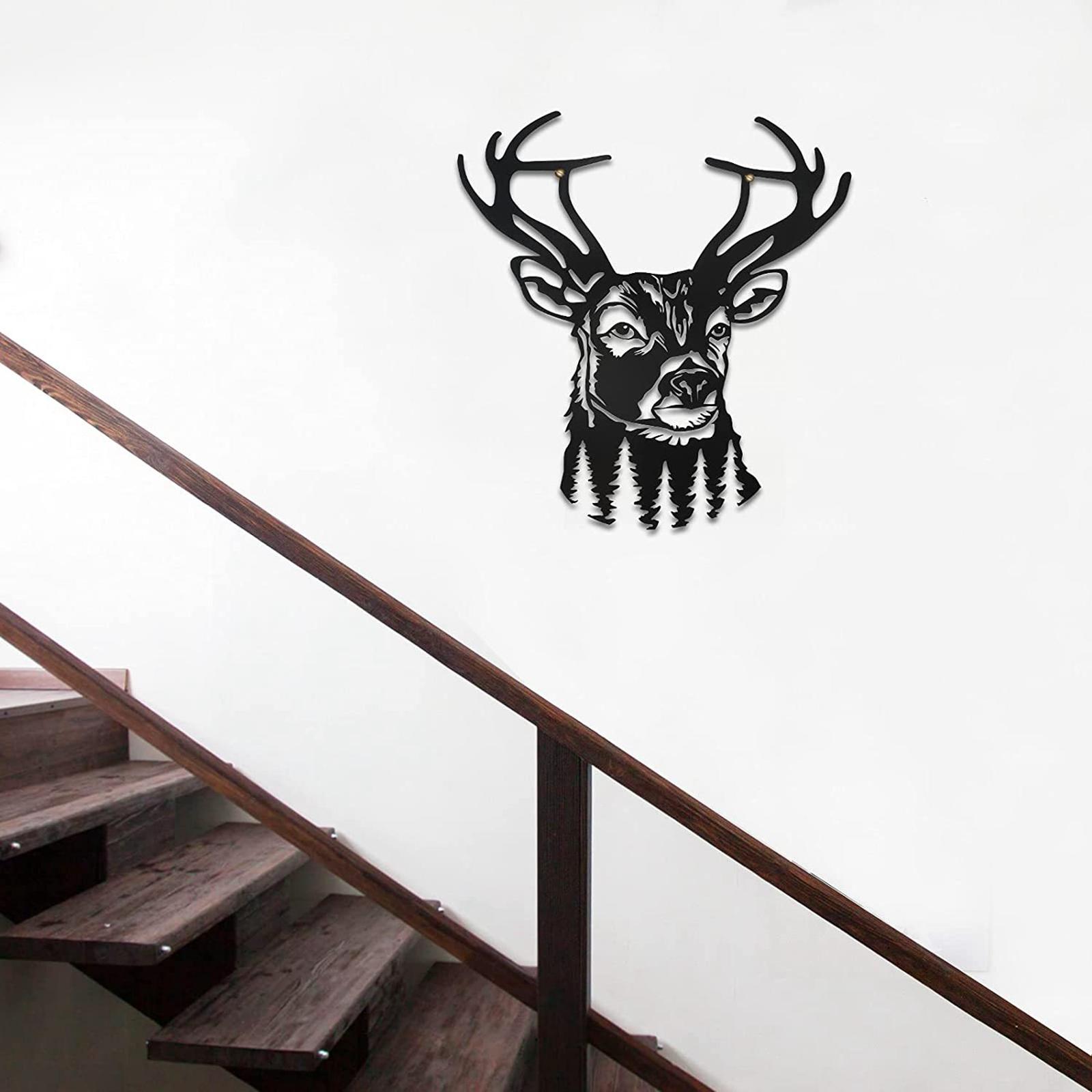 Country Deer Stag Head Statue Wall Mount Handmade for Bar Display Decorative