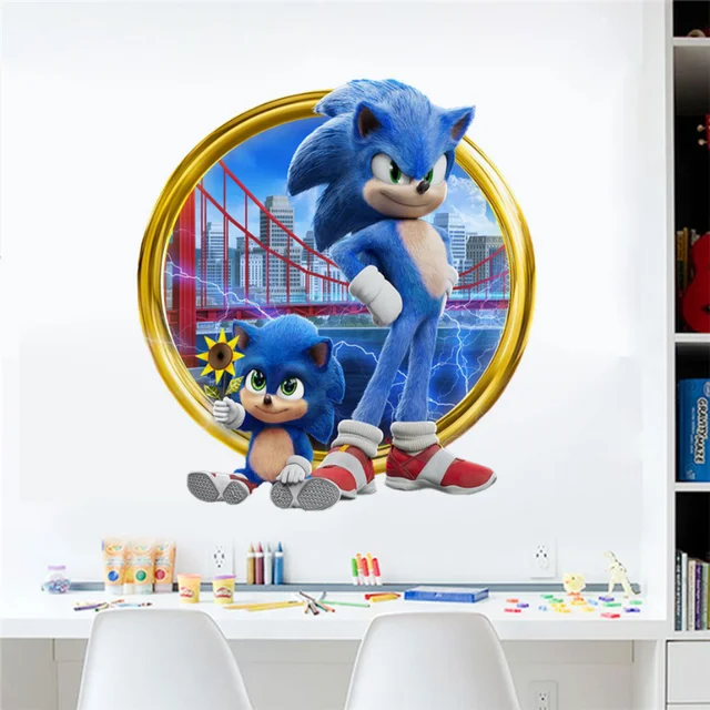 Novo personagem do filme Sonic The Hedgehog Show Cartoon Videogame -  Gráfico de adesivo de 5 polegadas - Adesivo de parede automática para  laptop de parede de automóveis : : Automotivo