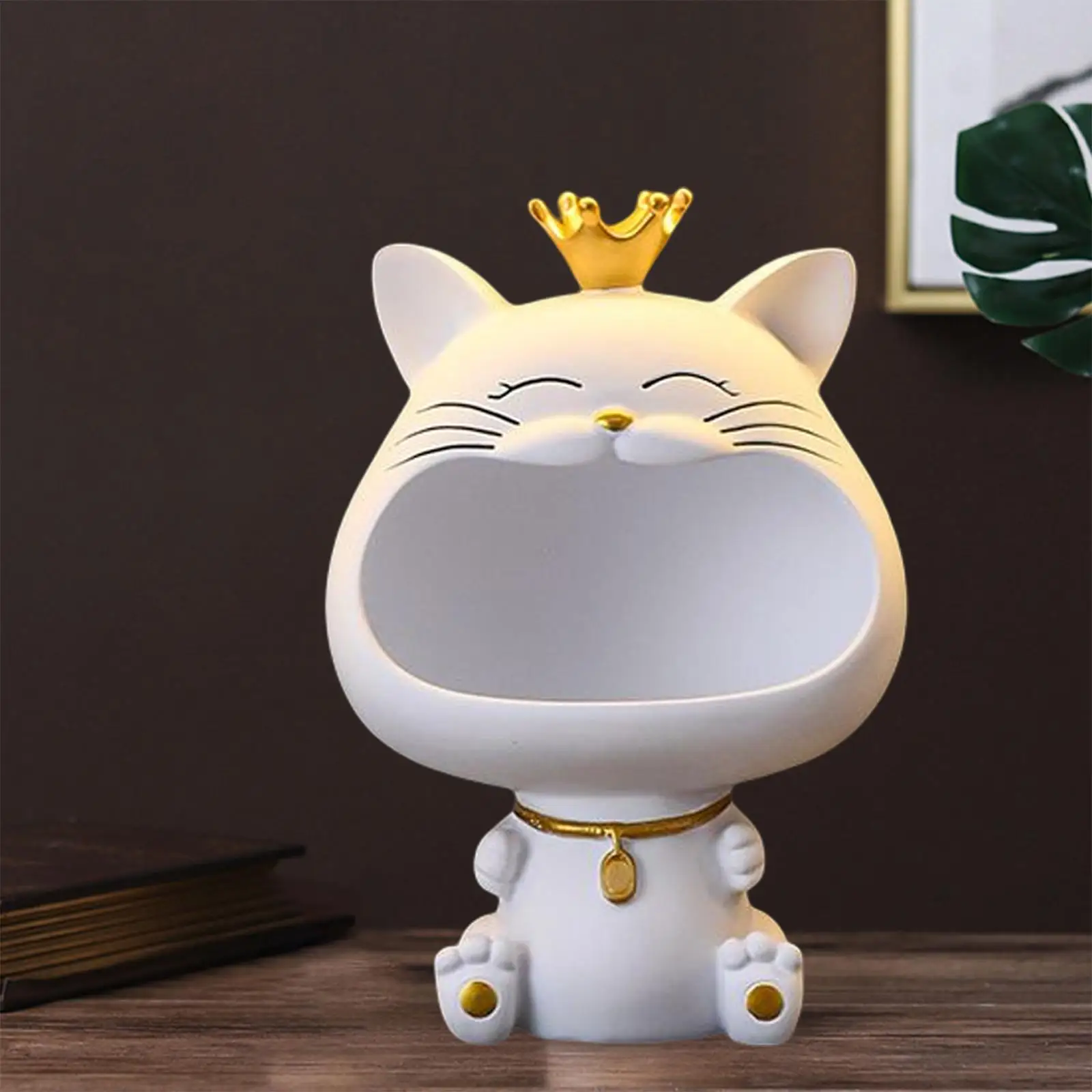 Nordic Cat Figurine Snack Holder Storage Box for Living Room Party Bedroom