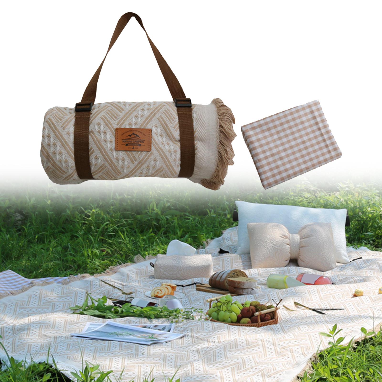 Picnic Blanket Canvas Portable Picnic Mat Ultralight Beach Blanket Ground Travel Mat Outdoor Mattress Camping Mats
