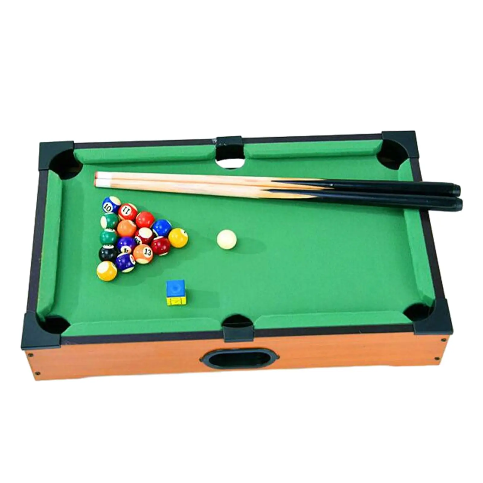 Mini Table Pool with Game Balls Portable Motor Skills Wooden Billiards Toy for Game Room Playhouse Desktop Travel Living Room