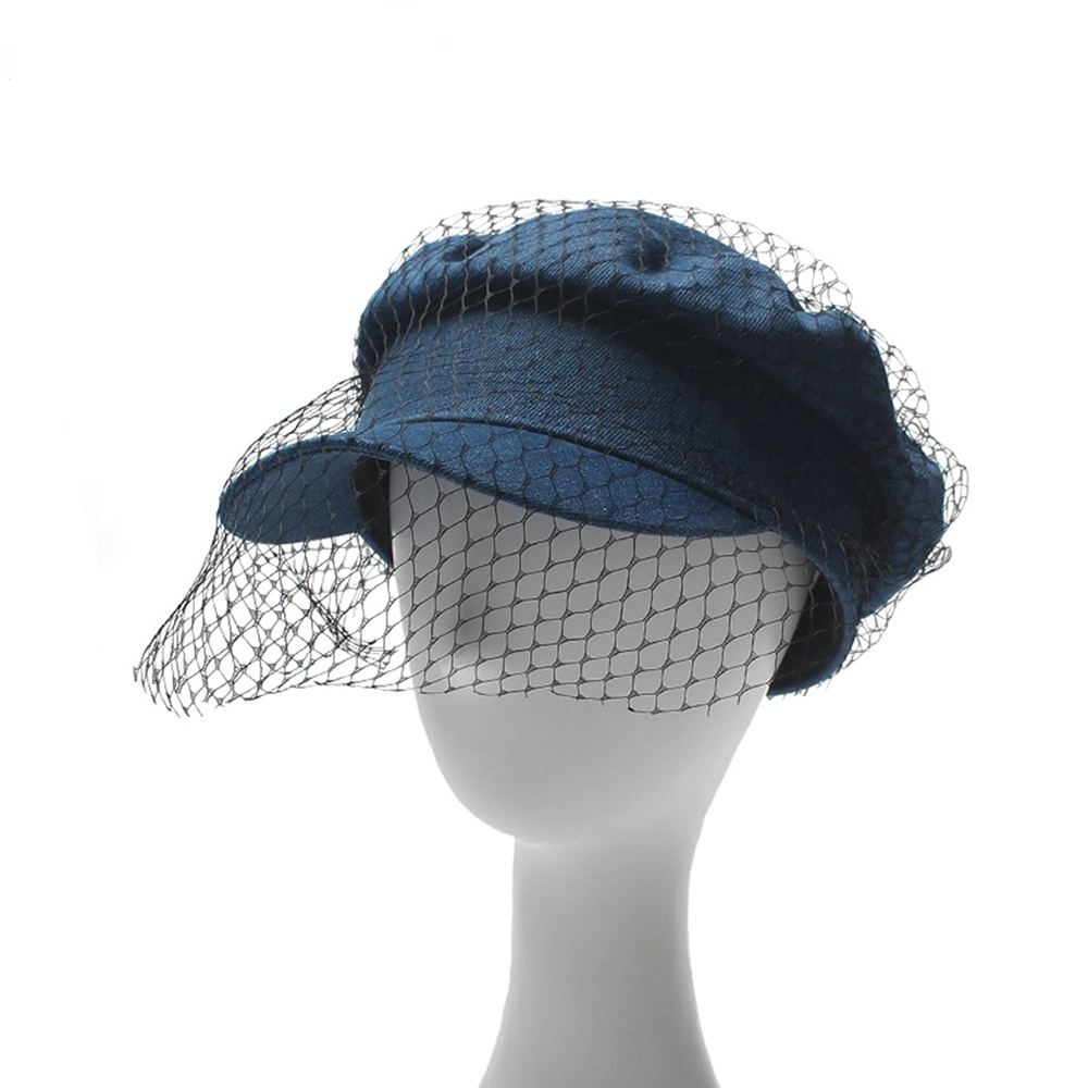 newsboy cap with veil