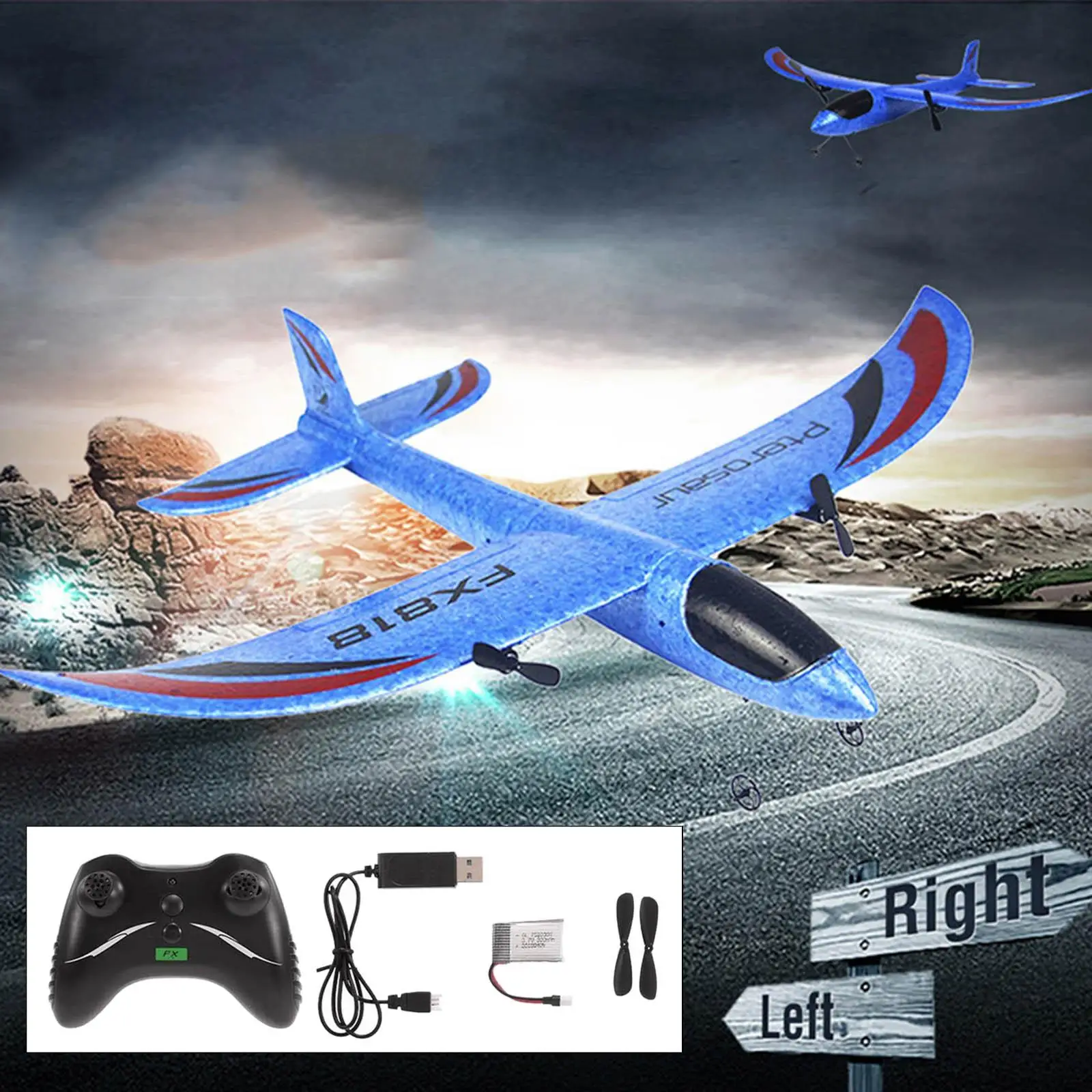 4 Channel Remote Control Glider Toys Drone FX-818 RC Airplane