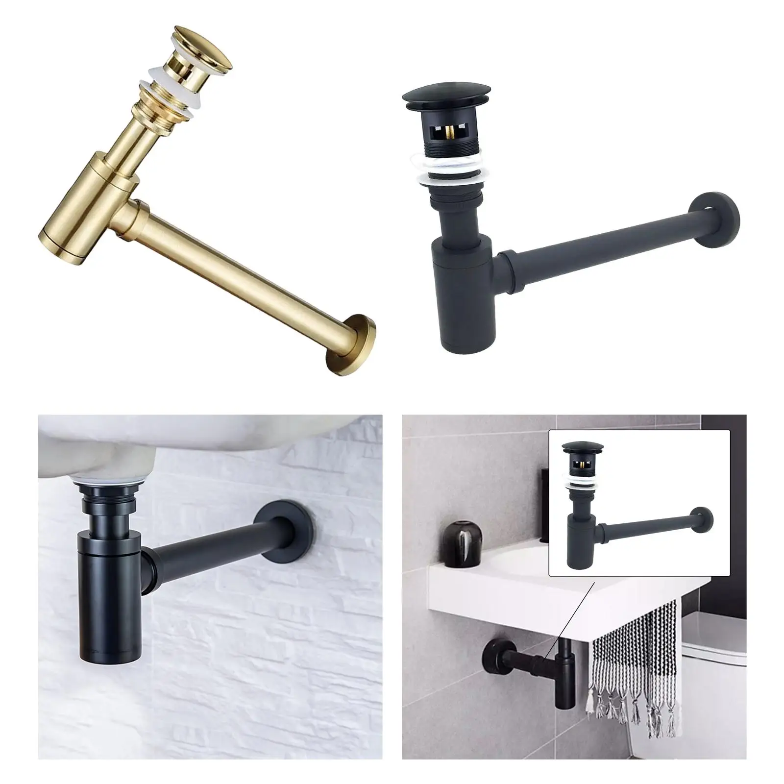 Brass Basin Sink Waste Drain Sink Filter Fixture Stopper Set Washbasin Siphon Horse Accessories for Bathroom