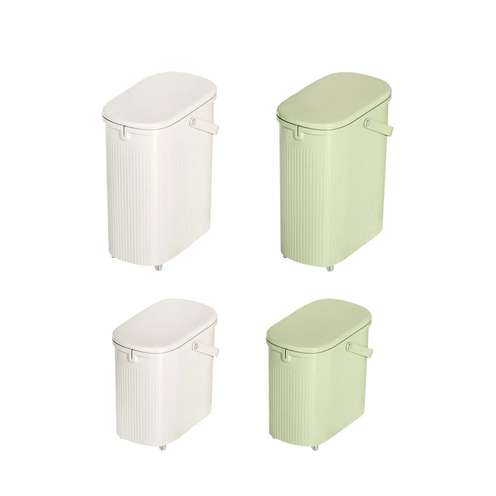 Wastebasket with Lid Stylish Design Rectangular Trash Can Narrow Garbage Can for Laundry Room Kitchen Entryway Study Office