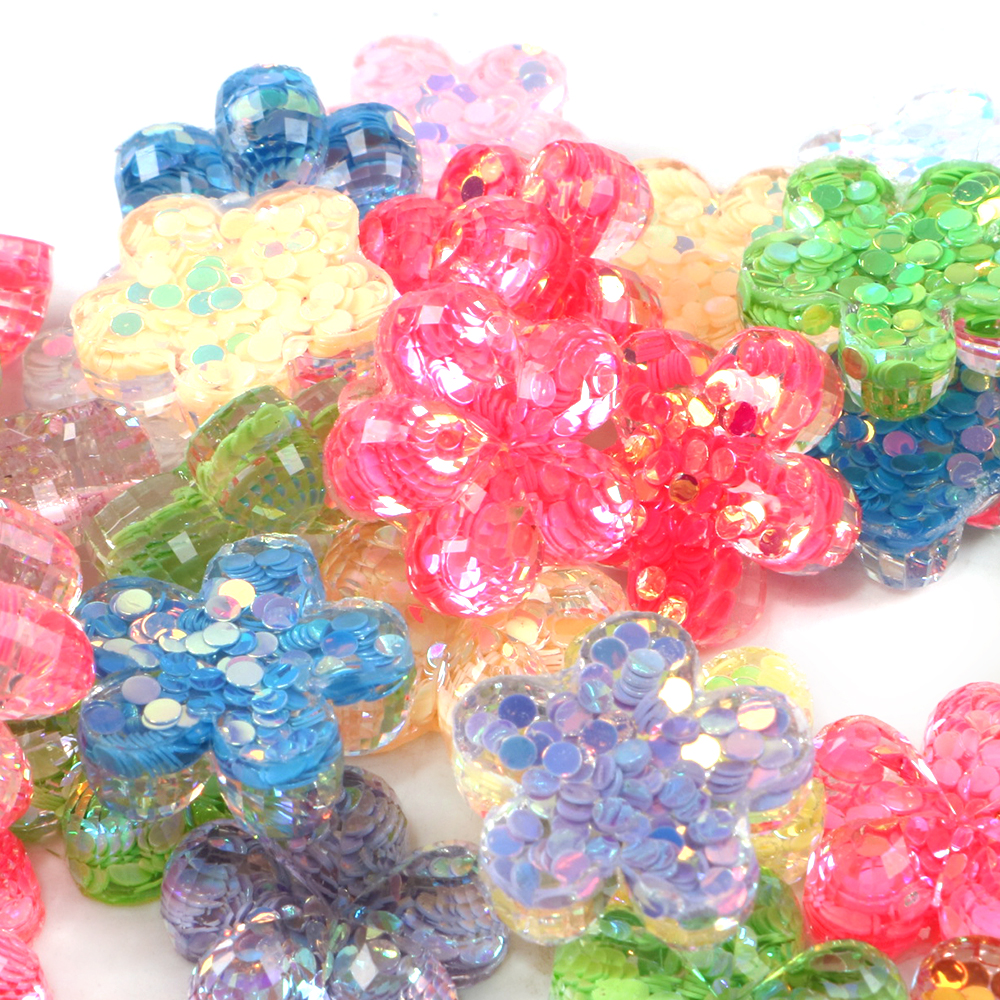 Description Picture 6 of item20pcs Mickey Sequins Chunky Glitter 3D Transparent Resin Charms Flat Cabochons Embellishment DIY Earring Keychain Jewelry Making