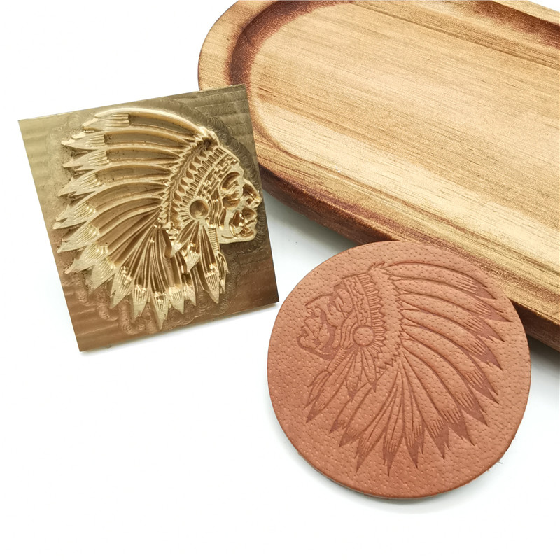 Description Picture 4 of itemIndian Pattern Leather Stamp Brass Mold Hot Stamping Emboss Craft Tool Wood Branding Stamps 4.5x5cm Custom Logo Name