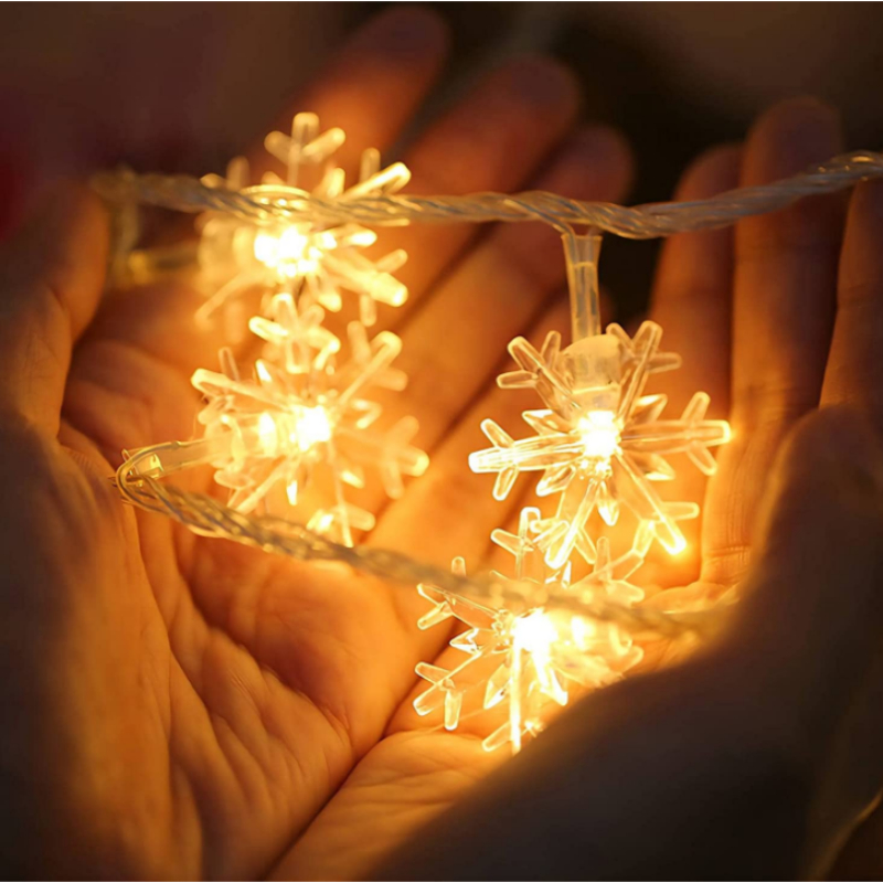 Snowflake LED Lights Christmas Decoration Home Xmas Tree Hanging Garland Christmas Ornaments 2023 New Year Gift 2024