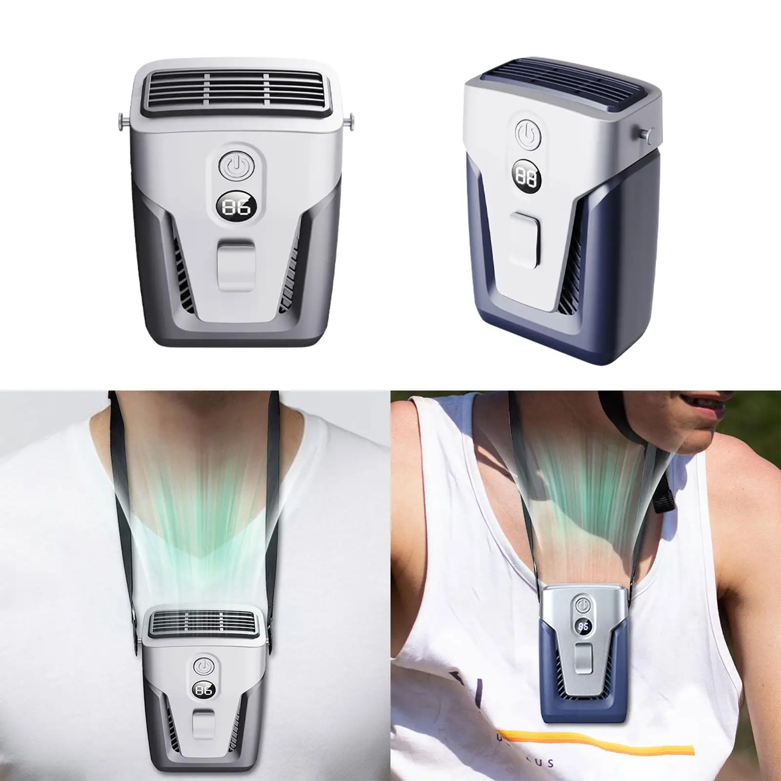 Portable Mini Waist Fan 3 Speed Air Conditioner Waist Clip Fan Wearable Cooler Fan for Hiking Camping Cycling Fishing Traveling