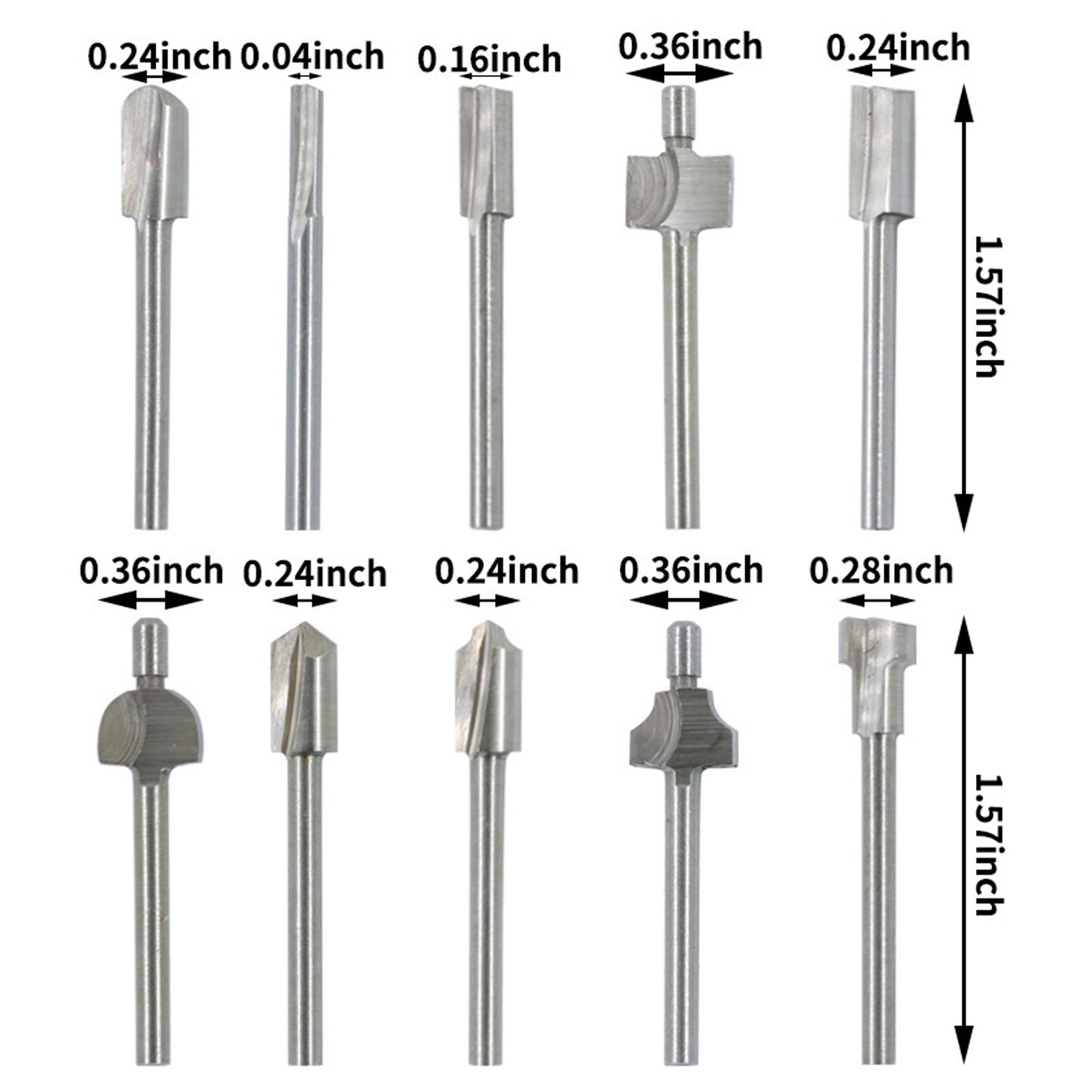 20 Pieces Tungsten Steel Rotary Drill Set, Cutting Burr Bit Polishing Rotary Tools for Drilling Steel and Wood Working Engraving