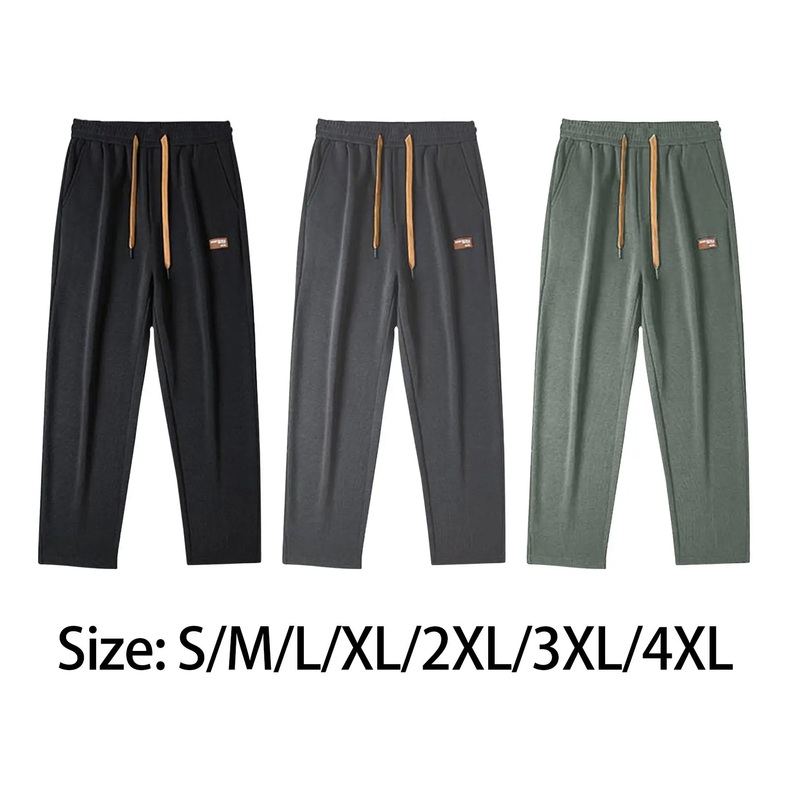 Men Sweatpants Trousers Loose Fit Sports Casual with Pockets Straight Pants for Running Cycling Jogging Hiking Driving
