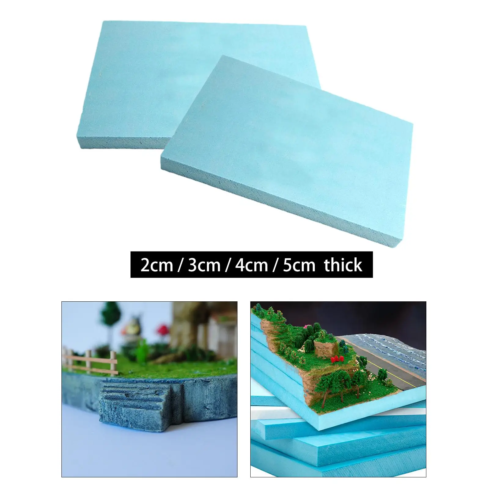2x Craft Board Foam DIY Landscape Scenery Building Modelling Foam Plate Foam Slab Diorama Base for Hobby Arts Crafts Scenic